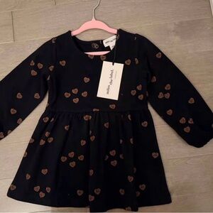 Miles the Label Black Heart Print Kids Dress 12 months